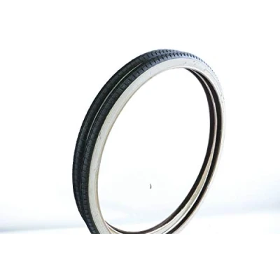 Image of PAIR 24 x1 3/8 (37 540) VINTAGE JUNIOR RACING BIKE TYRES WHITEWALL CENTRE LINE