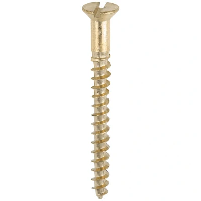 Image of 2x TIMCO Solid Brass Timber Screws Slot Countersunk 06112CBS Pack of 200