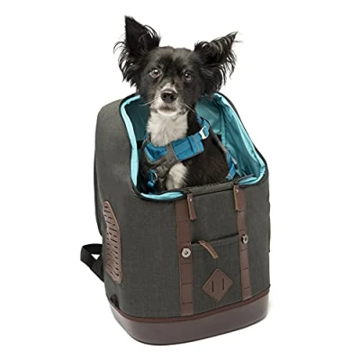 Image of Kurgo Rucksack, Backpack for Small Dogs and Cats, Ideal Hiking, Commuting or Travel, Waterproof Bottom, Black