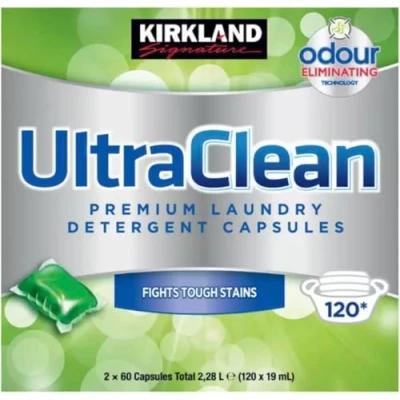 Image of Kirkland Signature Ultra Clean Laundry Bio Detergent, 2 x 60 Pack