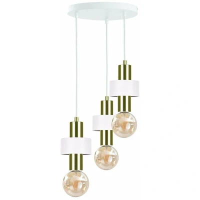 Image of Unica Cluster Pendant Ceiling Light White, Gold, 35cm, 3x E27