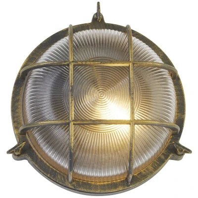 Image of Bulkhead Outdoor Light, Black Gold Aluminium, IP44