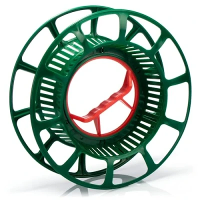 Image of com four® cable reel empty drum made of plastic as an organizer for cables, fairy lights, ribbons and wires (01 piece reel)