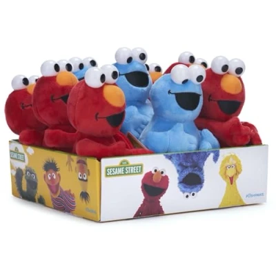 Image of Posh Paws 37623 One Sesame Street Elmo OR Cookie Monster 8&quot; Beanie Soft Toy (18cm) Please Note: Each Sold Separately and Selected at Random, Multi