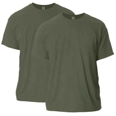 Image of Gildan Unisex&#039;s Ultra Cotton T Shirt, Style G2000, Multipack, Military Green (2 Pack), L (Pack of 2)