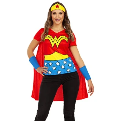 Image of Funidelia Wonder woman kit OFFICIAL for Superheroes, DC Comics, Justice League Costumes adults, accessory fancy dress &amp; props Halloween, carnival parties Size XS