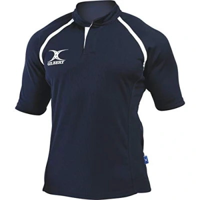 Image of Gilbert Xact II Plain Rugby Shirt Senior NAVY (L)