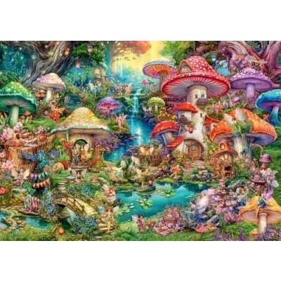 Image of Ravensburger Merry Mushroom Village 1000 Piece Jigsaw Puzzles for Adults and Kids Age 12 Years Up