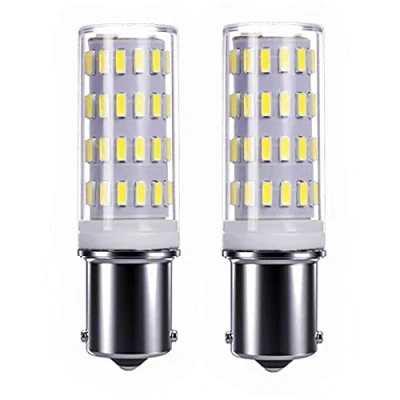 Image of PYRJIN Ba15s 1156 1141 Led Bulbs 12V 24V Ac/Dc 5W Single Contact Bayonet Base, Equivalent to 45W Halogen, for Interior, Exterior, Landscape Lighting, White 6000K. (2 Pack)