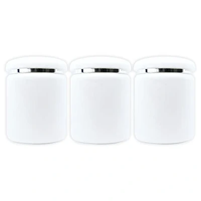 Image of MYOC White Plastic Jar with Inner Liners &amp; Dome Lid 500gm (17.6 Oz) Refillable Make up Cosmetic Jars Empty Face Cream Eye Shadow Lip Balm Lotion Storage Container Pot Case (Pack of 3)