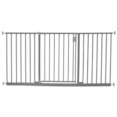 Image of Safetots Extra Wide Hallway Gate, 147cm 152cm, Matt Grey, Pressure Fit Baby Safety Barrier for Hallways and Spaces, Easy Installation