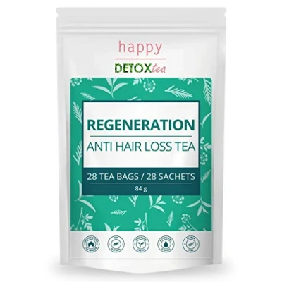 Image of regeneration Anti hair loss Tea Happy Detox 28 teabags 4 weeks programme
