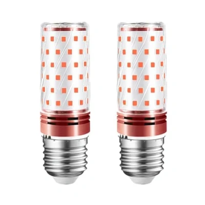Image of IOEDHW 2/10 Pack Led Corn Bulbs 16W, 120W Incandescent Equivalent, Bulb Energy saving Red Light Lamp 1600LM, Non Dimmable, No Flicker For Wedding Room Restaurant Decoration