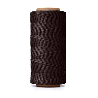 Image of HILELIFE Waxed Thread, 260m 150D Thread for Leather Sewing, Hand Craft DIY, Wallets, Shoe Repairing, Book Binding (Brown)