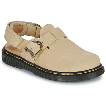 Image of Dr. Martens Jorgie J Light Tan Bronx Suede boys&#039;s Children&#039;s Clogs (Shoes) in Beige