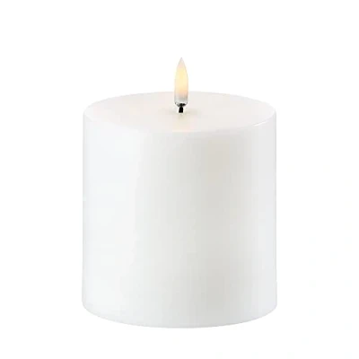 Image of UYUNI Lighting Flameless LED Battery Operated Pillar Candle 10.1 x 10.1cm Nordic White