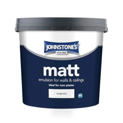 Image of Johnstone&#039;s 306756 Matt Emulsion Paint, Magnolia, 5 l (Pack of 1)