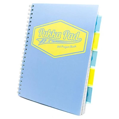 Image of Pukka Blue A4 Project Book Wirebound Pastel Colour