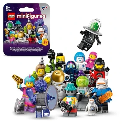 Image of LEGO Minifigures Series 26 Space, Collectible Role Play Toys for 5 Plus Year Old Boys &amp; Girls, Incl. Astronaut and Robot, Party Bag Fillers, Kids Birthday Gift Idea, (1 of 12, Chosen at Random) 71046