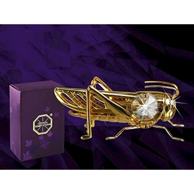 Image of CRYSTAL TEMPTATIONS Grasshopper figurine embellished with crystals from Swarovski