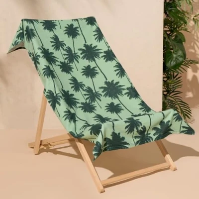 Image of Dreamscene Beach Towel Palm Tree Green, Microfibre Towels for Adults Kids Gym Swimming Pool Holiday Essentials Quick Dry Towel, 71cm x 152cm