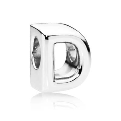 Image of CWOne Designs Sterling Silver Letter Aphabet Charm For Pandora Bracelets Women (D)