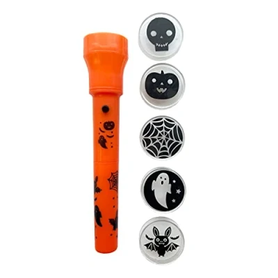 Image of Amscan 9917612 Halloween Handheld Projector Torch Skulls Pumpkins, Ghosts &amp; More 3 Years+