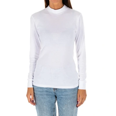 Image of Kisses&amp;Love Womens Long sleeved T shirt with half high collar 1625 M women White Size 2XL