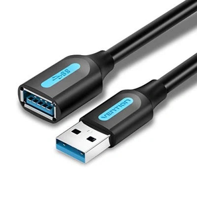 Image of VENTION USB 3.0 Extension Cable 0.5m Extender Type A Male to Female Lead 5Gbps High Speed Data Transfer Compatible with Printer, Hard Drive, Keyboard, Mouse