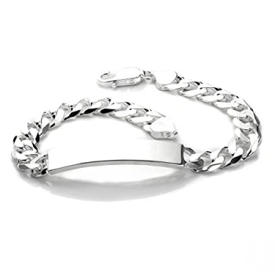 Image of jewellerybox Sterling Silver Heavy Closed Curb Identity ID Bracelet