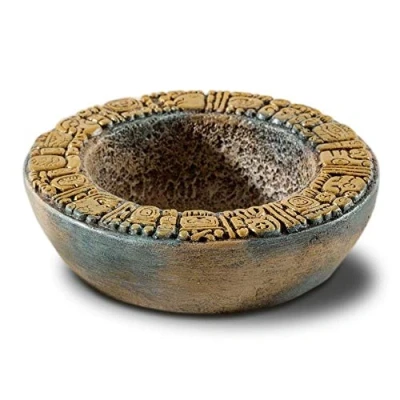 Image of Exo Terra Aztec Water Dish, Decorative Terrarium Bowl (Medium), 3.8 x 13 cm; 500 grams