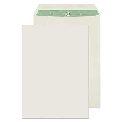 Image of Blake Purely Environmental C4 324 x 229 mm 90 gsm Flora Recycled Pocket Self Seal Envelopes (RE6261) Natural White Pack of 250