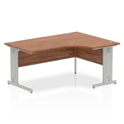 Image of Impulse Cable Managed 1600 Right Hand Crescent Desk Walnut R
