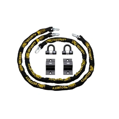 Image of Burg Wächter GKM10mm Duo Kit Sold Secure Diamond &amp; Gold 10mm Keyed Alike Twin Pack, Black, 2M Chain, Lock Ground Anchor