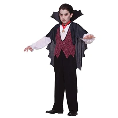 Image of Bristol Novelty 3015445 6 Vampire Kids Fancy Dress, Boys, Black/Multi, Age 5.6 Years