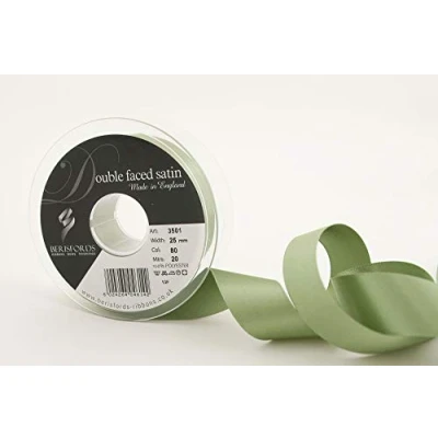 Image of Berisfords Essentials R350125/80 Khaki Double Faced Satin Ribbon 20m x 25mm