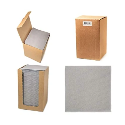 Image of Alvotex CHIC Airlaid 100 Coctail Napkins, 1/4 Fold Fabric Like, Disposable Grey, 20 x cm