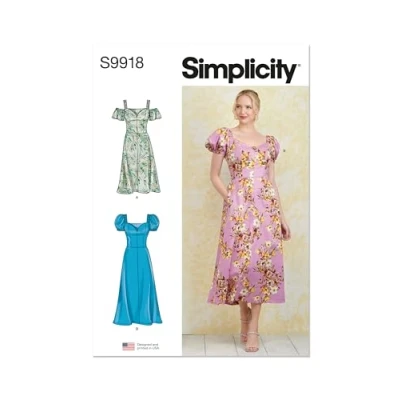 Image of SIMPLICITY Sewing Pattern SS9918P5 Misses&#039; Dress with Sleeve and Length Variations P5 (12 14 16 18 20)