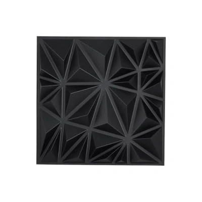Image of VEVOR 3D Wall Panels, 33 Pack 11.81 x in PVC Modern Art Minimalist Diamond Tiles, 32 Sq.Ft Coverage Accent Panel, Interior Home Decor for Ceiling, Bedroom, Living &amp; Gaming Room, Matte Black