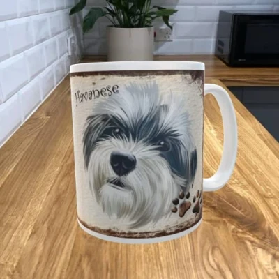 Image of Shawprint Limited Havanese Dog 11oz Coffee Mug My Dog&#039;s Rules Theme 761DRMUG