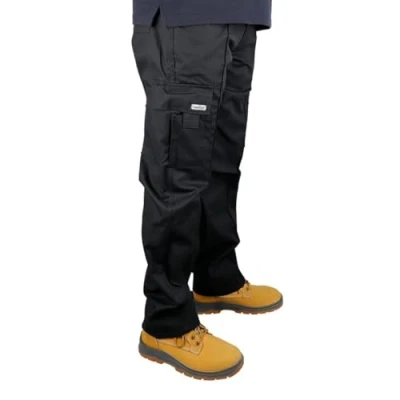 Image of Panacea Men&#039;s Cargo Combat Work Trousers Sizes 28 to 52 Multipocket with Button and YKK Zip Fly, Black, Waist 28&quot;, Leg 33&quot;