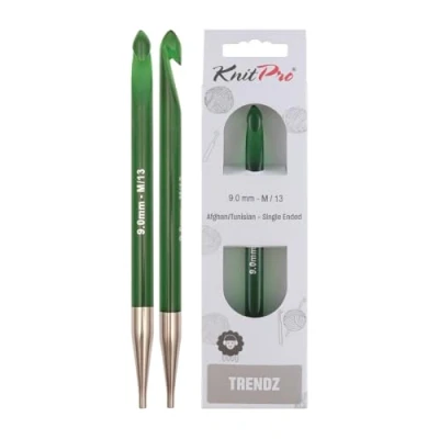 Image of Knit Pro KP51357 Trendz: Crochet Hook: Afghan/Tunisian: Single Ended: 9.00mm, 9mm Green