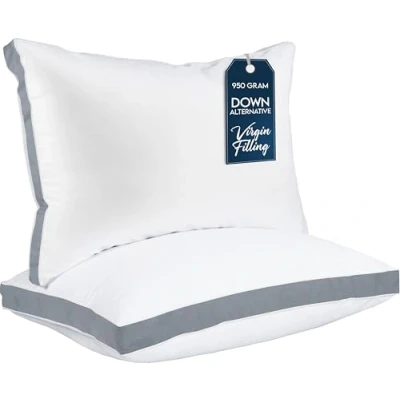 Image of Utopia Bedding Bed Pillows for Sleeping Standard Size (Grey), Set of 2, Cooling Hotel Quality, Gusseted Pillow Back, Stomach or Side Sleepers