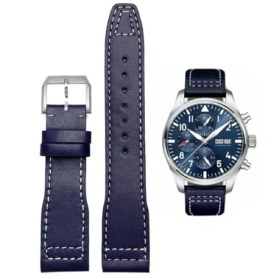 Image of HEYOZURY Watch Straps, Genuine Leather Strap for Watches, Pilot Replacement 20 mm 21 IWC