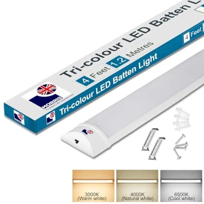 Image of Morris LED Batten Light 4FT, 5FT, 3 Colours 3000k/4000k/6500k (1, 4FT (120cm))