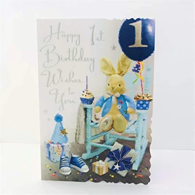 Image of Jonny Javelin Boy Happy 1st Birthday Wishes to You Card