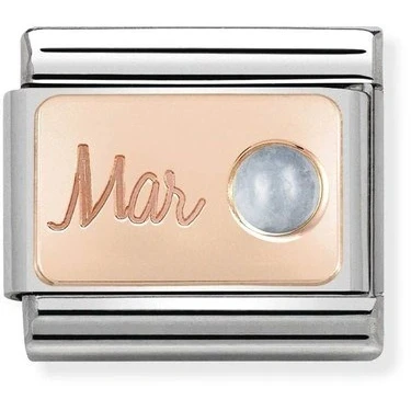 Image of Nomination Rose Gold March Aquamarine Charm