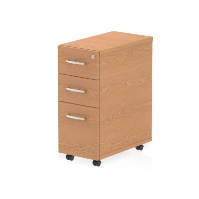 Image of Impulse 3 Drawer Narrow Under Desk Pedestal Oak
