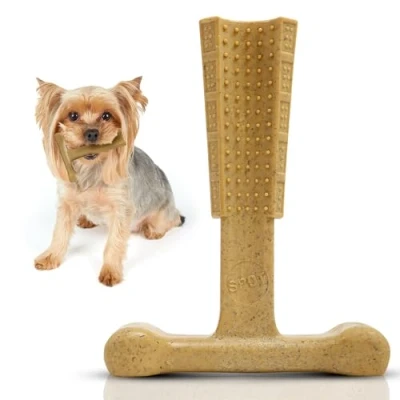 Image of SPOT by Ethical Products Bambone Plus Easy Grip Durable Dog Chew Toy for Aggressive Chewers Great Puppies and Dogs Chicken Medium