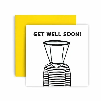 Image of Huxters Get well Soon card for men and women Medical Cone Hope you feel better Colleague Brother Sister speedy recovery 14.8cm